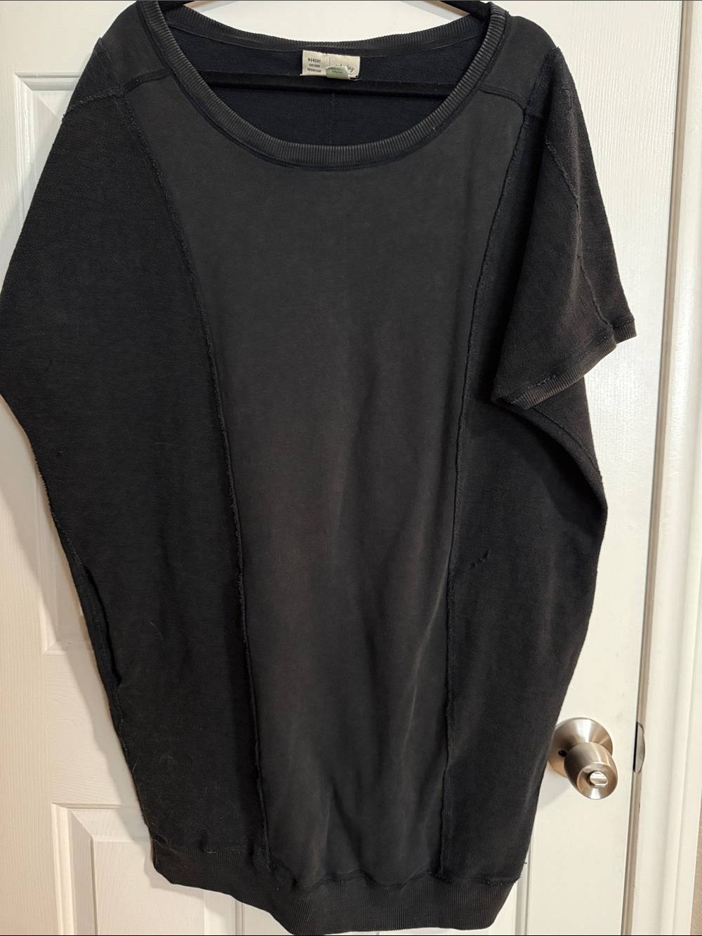 Anthropologie Relaxed Dollman Sleeve Black Sweatshirt Dress